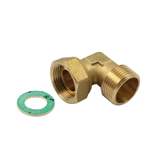 Raccordo curvo m-f con girello e guarnizione piana 1/2x1/2
