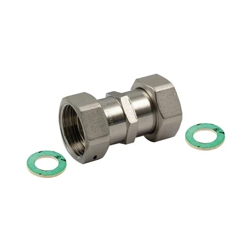 Raccordo diritto ff con girello e guarnizione piana 3/4 x 3/4