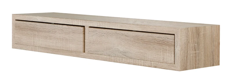 Mensola da Parete con 2 Cassetti 88,2x13,4x23,7 cm in Fibra di Legno Domino Maxi Rovere Sagerau Seconda Scelta