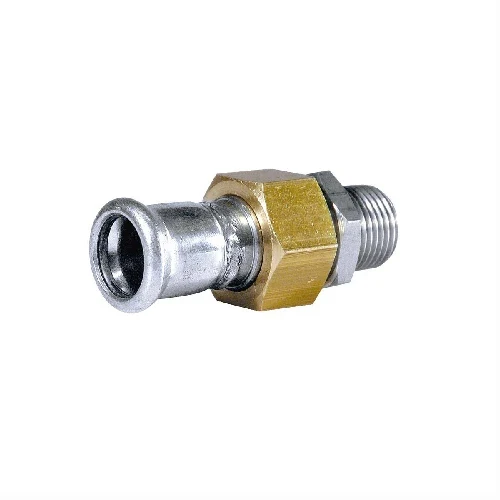 Bocchettone dado e raccordo maschio in ottone press acciaio carbonio 1/2 x 15
