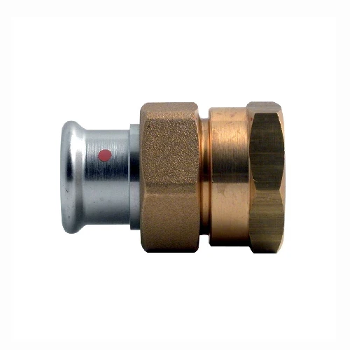 Bocchettone dado e raccordo femmina in ottone press acciaio carbonio 1 1/4 x 35