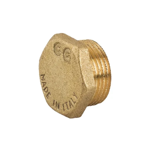 Tappo maschio con esagono in ottone giallo 1