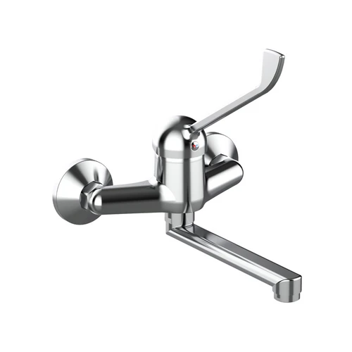 Miscelatore monocomando lavello a muro con leva clinica linea ten cromo