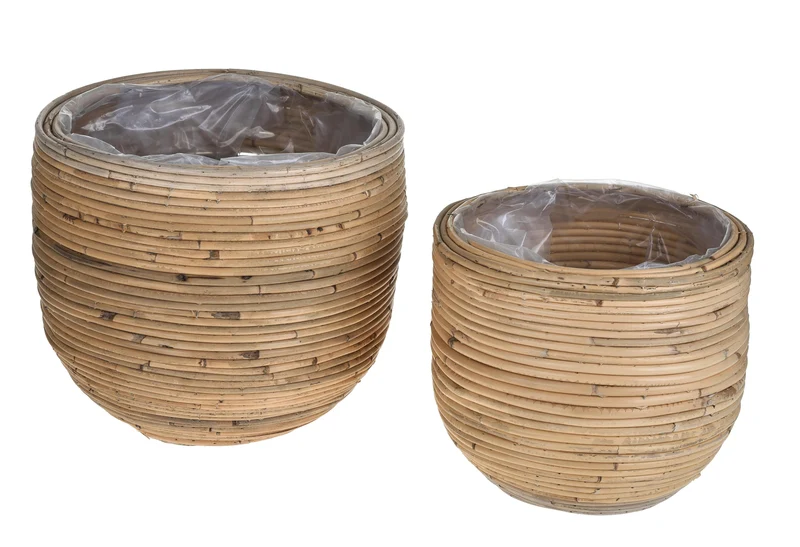 Set 2 Cesti in Materiale Rattan Willow H 275 cm