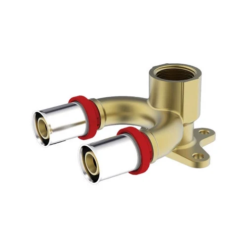 Raccordo doppio ikaro femmina a u con flangia 1/2 d.20x2