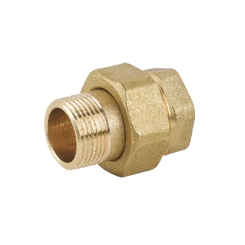 Raccordo diritto 3 pz mf con o-ring in ottone giallo 3/4