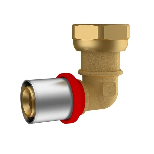 Raccordo a pressare ikaro curvo con girello e guarnizione 1/2 d.16x2 -conf