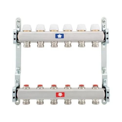 Collettore premontato con detentori 6 vie 1 x3/4