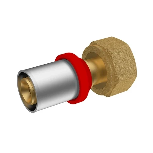 Raccordo a pressare ikaro diritto con girello e guarnizione 1/2 d.16x2 -conf