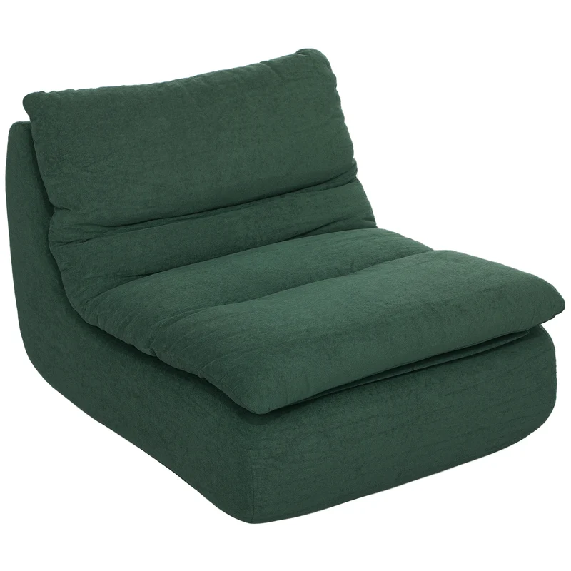 Poltrona da Salotto Design Moderno da Terra 82x103x75 cm in Tessuto Effetto Velluto e Schiuma Verde