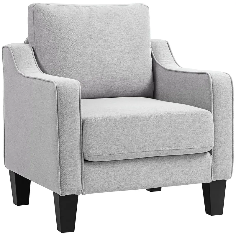 Poltrona da Salotto 77x77x86 cm a Molle Insacchettate in Tessuto Grigio