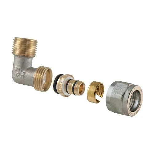 Raccordo curvo maschio a compressione per multistrato 2 pz assemblato 3/4x3/4-16