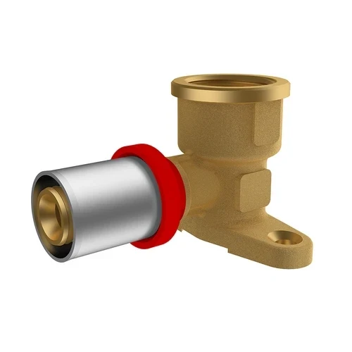 Raccordo a pressare ikaro curvo femmina con flangia 3/4 d.20x2 -conf