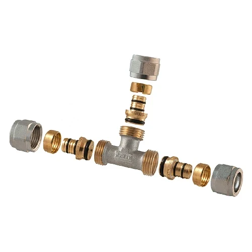 Raccordo a tee 2 pz assemblato a compressione p/multistrato 3/4 20 2 00
