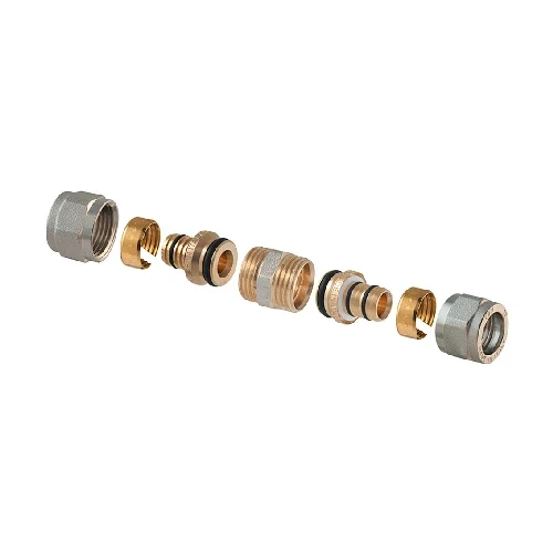 Raccordo diritto doppio a compressione p/multistrato 2 pz assemblato 1/2-16 2 00 x 1/2 -16 2 00