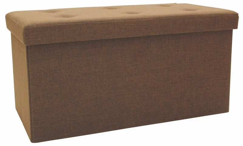 Baule Cassapanca Pouf Contenitore in Polyestere Soriani Marrone