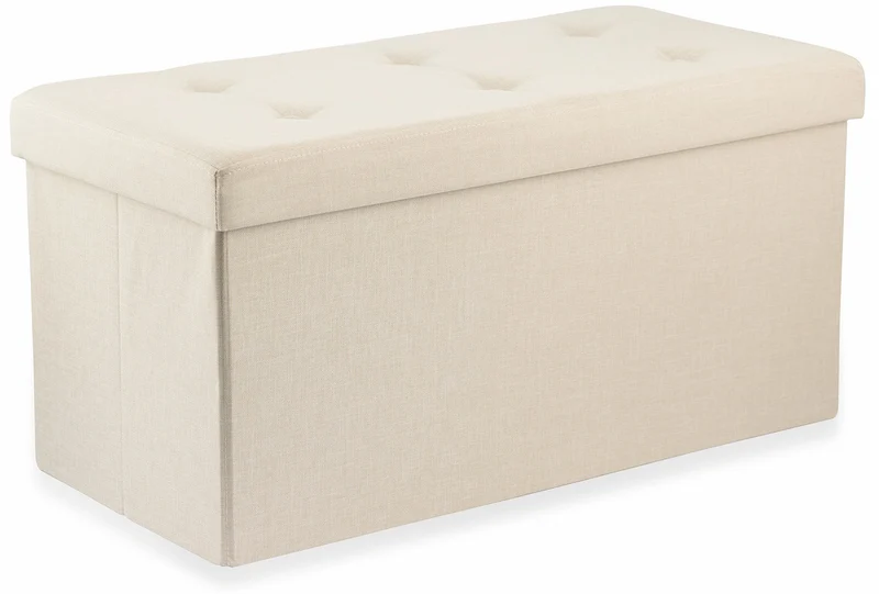 Baule Cassapanca Pouf Contenitore in Polyestere Soriani Avorio