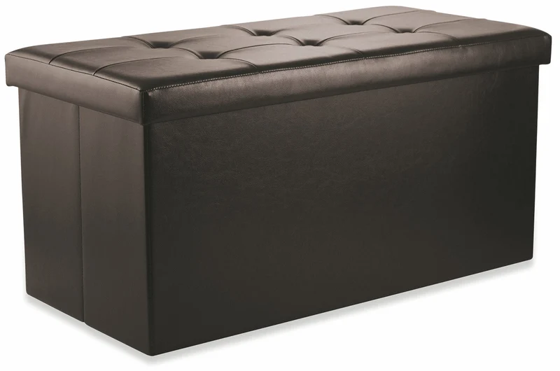 Baule Cassapanca Pouf Contenitore in Similpelle Soriani Nero