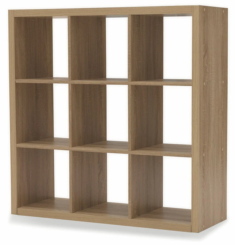 Libreria 9 Ripiani 113x113x39 cm in MDF Soriani Rovere