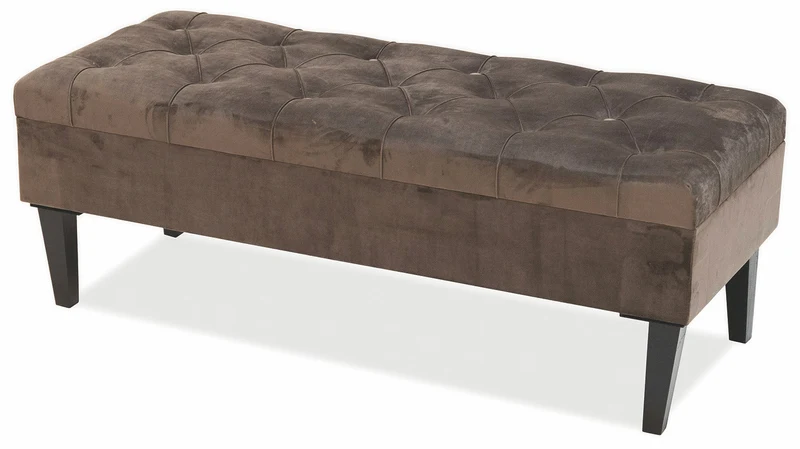 Panca Contenitore 121x51x47 cm in Velluto Soriani Tortora