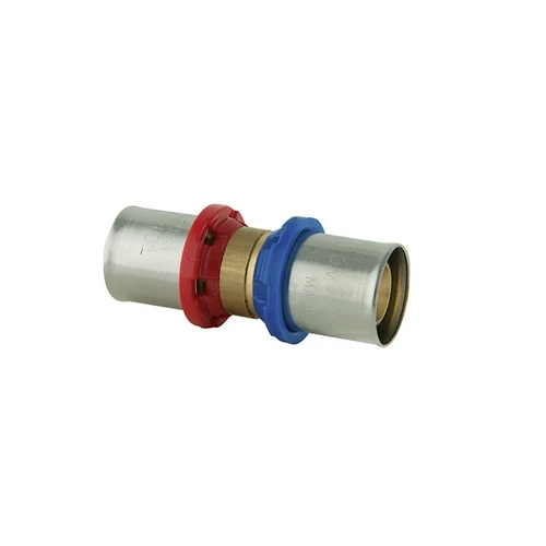 Raccordo dritto doppio per cambio spessore tubo a pressare multistrato 20x2 25
