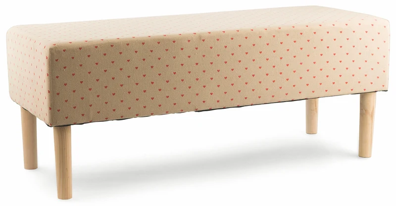 Panca in Tessuto 100x40x40 cm Soriani Cuori