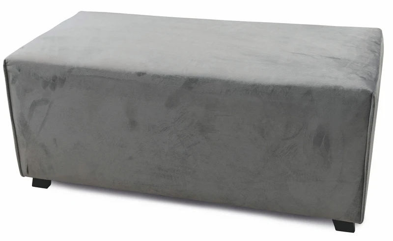 Panca in Velluto 100x48x44 cm Soriani Grigio Chiaro
