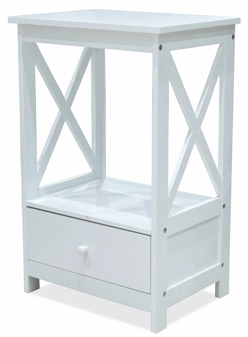 Mobiletto 1 Cassetto 1 Ripiano in Legno Soriani Bianco