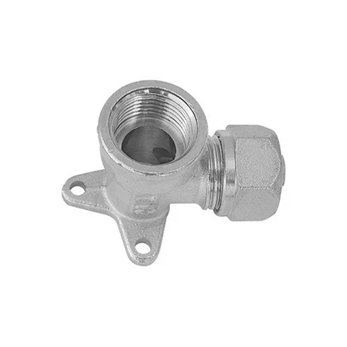 Raccordo curvo femmina con flangia a 3 fori tiemme per multistrato 1/2 x 14
