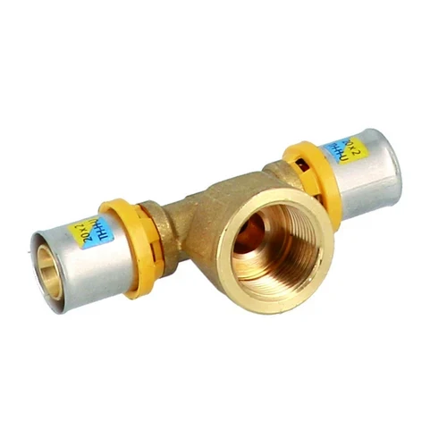 Raccordo a t femmina a pressare per multistrato 16x1/2 x16