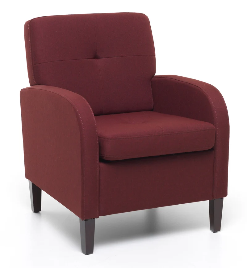 Poltrona Imbottita 64x66x82 cm in Tessuto Rossa