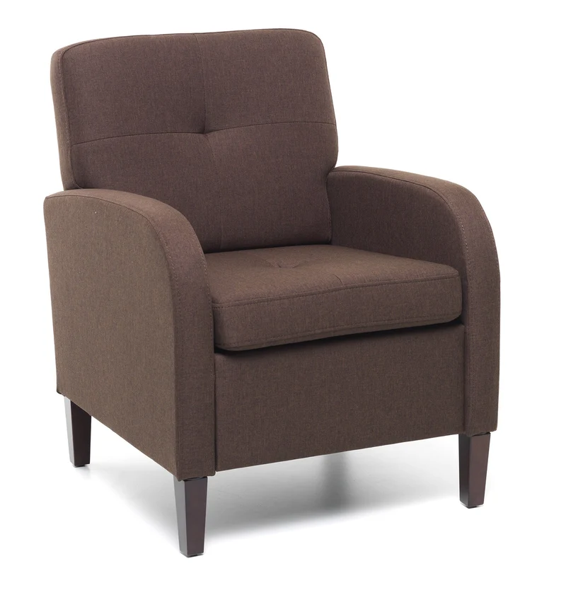 Poltrona Imbottita 64x66x82 cm in Tessuto Marrone