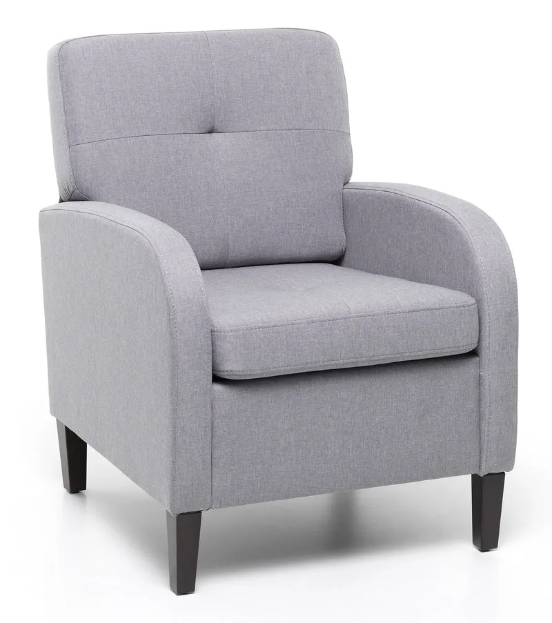 Poltrona Imbottita 64x66x82 cm in Tessuto Grigia