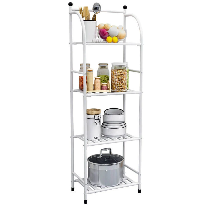 Scaffale 4 Ripiani 34x29x112 cm in Metallo e Plastica Simply Bianco