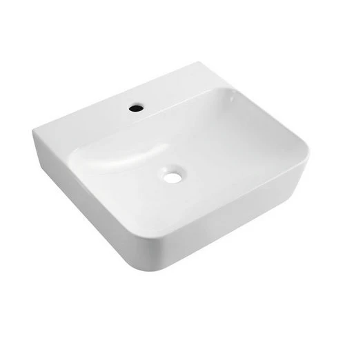Lavabo a parete rettangolare con foro rubinetto cm 60x46 5x13