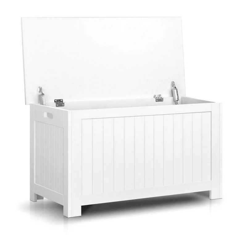 Cassapanca Baule Rettangolarein MDF 81x40x46,5 cm Fumer Valentina Bianca