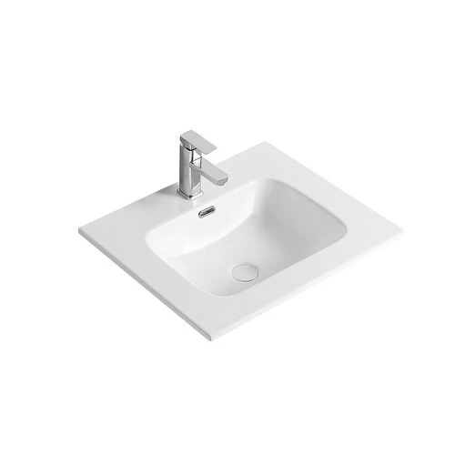 Consolle con vasca centrale mod. 02 cm 71 x 51.5 x18 bianco lucido