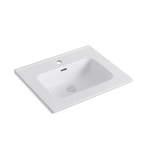 Consolle con vasca centrale cm 81 x 46 x18 bianco lucido