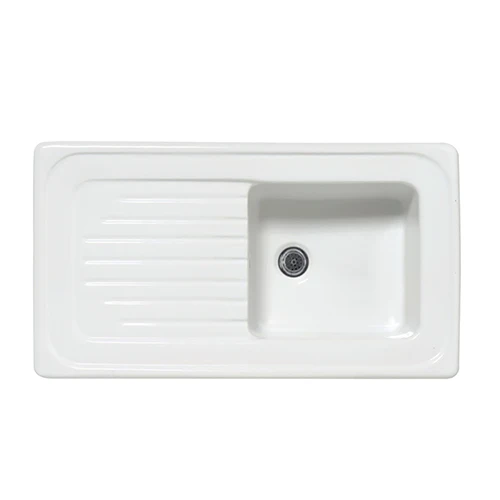 Lavello da incasso in ceramica mod. c280 con 1 vaschetta 90 x 50 bianco