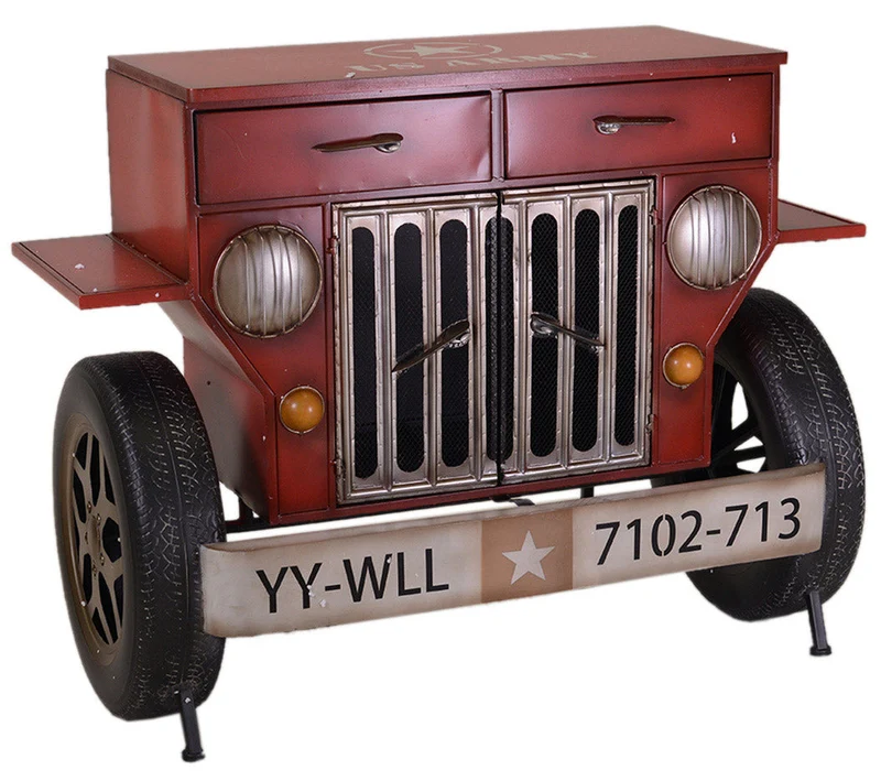 Mobile 2 Ante 2 Cassetti in Metallo Auto Rosso
