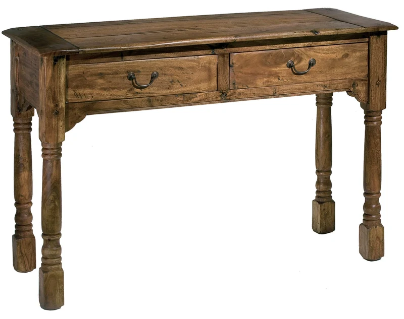 Consolle 2 Cassetti in Legno Antic Chiaro