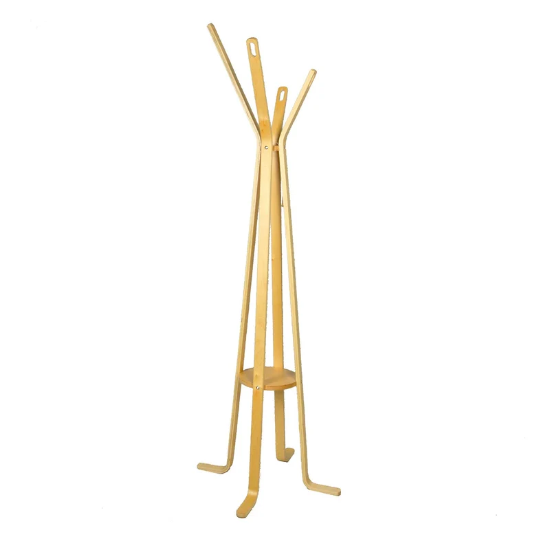Appendiabiti a Stelo in Legno 4 Braccia 50H180cm Naturale