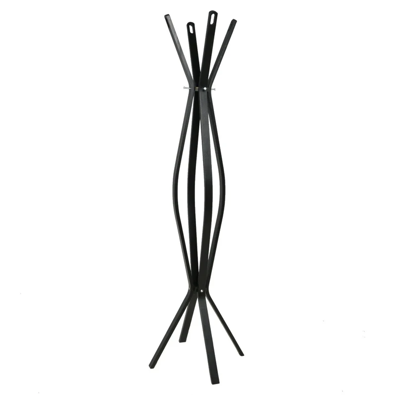 Appendiabiti a Stelo in Legno 4 Braccia 60x60H178cm Nero