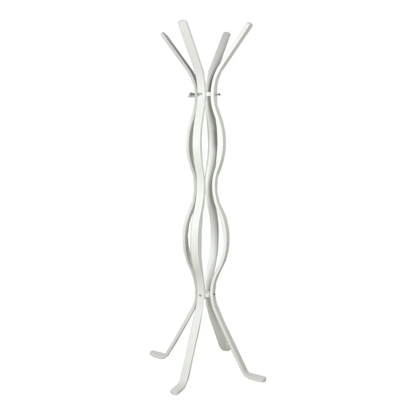 Appendiabiti a Stelo in Legno 4 Braccia 60x60H178cm Ondulato Bianco