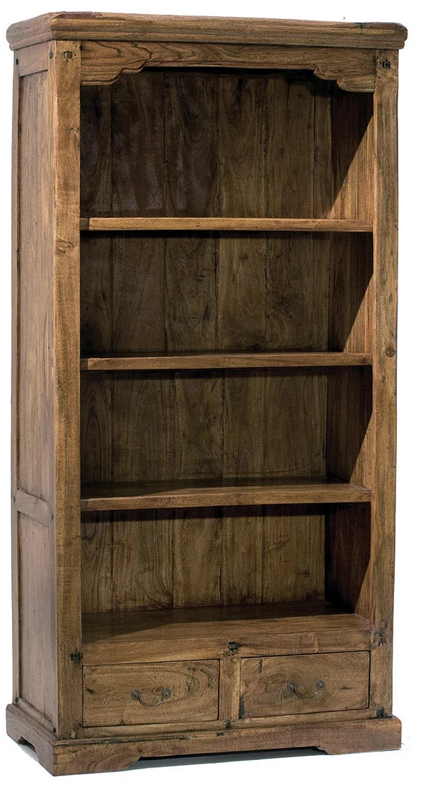 Mobile Libreria 2 Cassetti 4 Rippiani in Legno Antic Chiaro