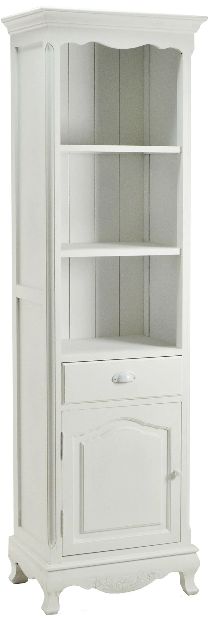 Mobile Libreria 1 Anta 1 Cassetto in Legno Basilea Bianco Anticato
