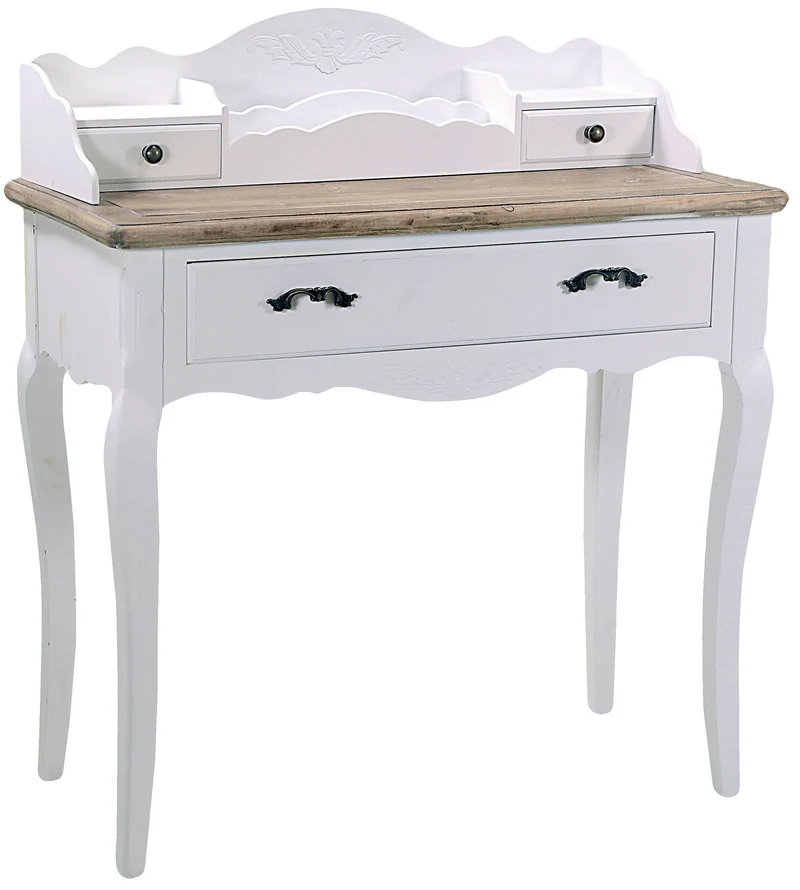 Tavolo Scrittoio 2 Cassetti in Legno Country