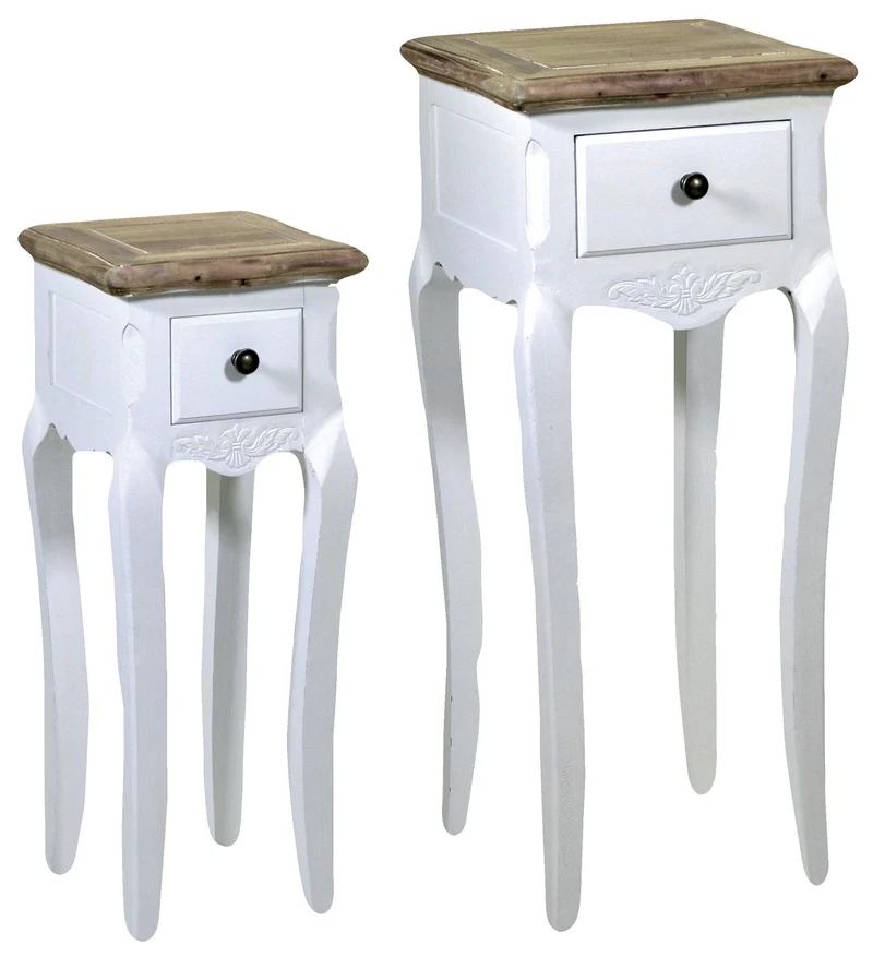 Set 2 Mobiletti 1 Cassetto in Legno Country