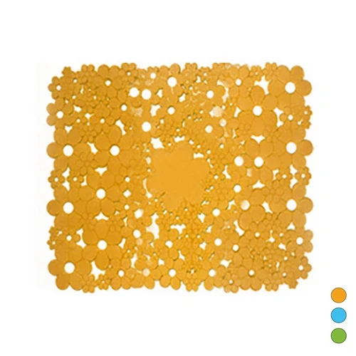 Tappeto antiscivolo mod. flowers cm 53 x 53 arancio