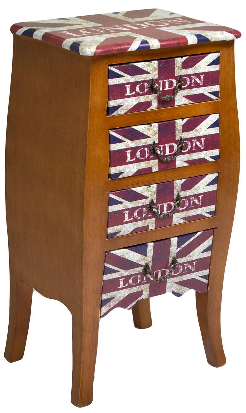 Cassettiera in Legno 4 Cassetti London